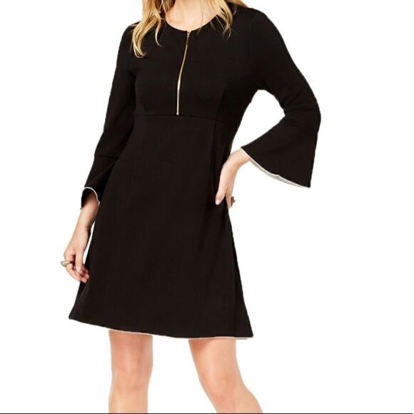 Rachel Zoe | Zip Neck Bell Sleeve Dress 14 - Picture 1 of 8